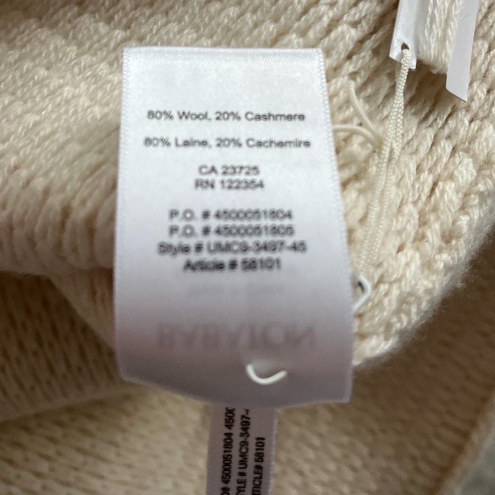Aritzia Babaton Mika Cream Wool Cashmere knit Cozy Cotagecore Sweater Sz XXS/XS - Picture 13 of 13